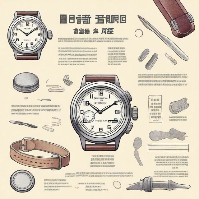 A detailed attention announcement in Japanese regarding the repair of watches