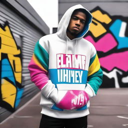 A stylish hip hop themed hoodie featuring the bold text 'Blame Whitey' across the front