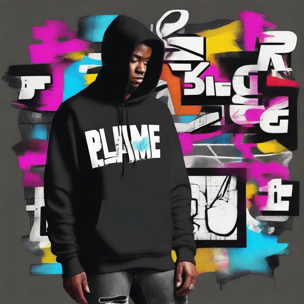 A stylish hip hop themed black hoodie featuring the bold text 'Blame Whitey' in white across the front