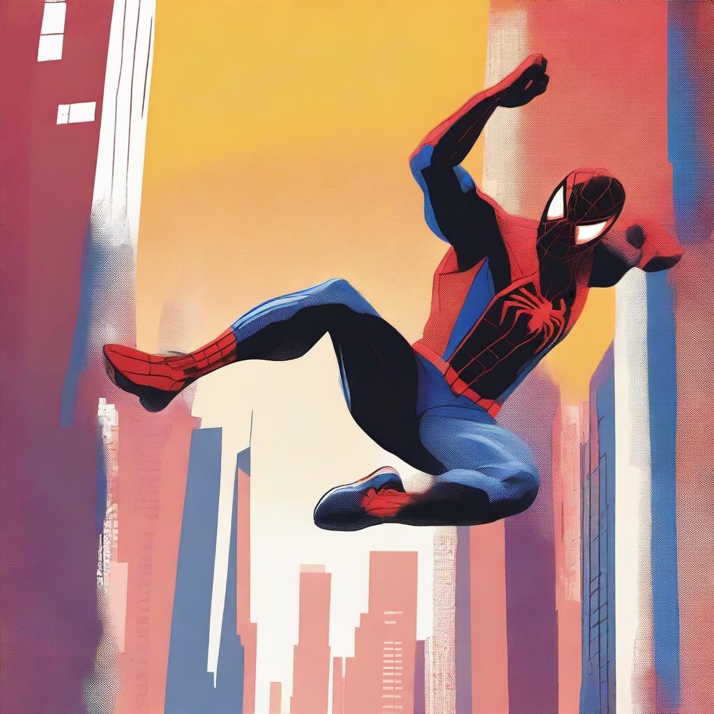 Create an image of Spiderman from 'Into the Spider-Verse'