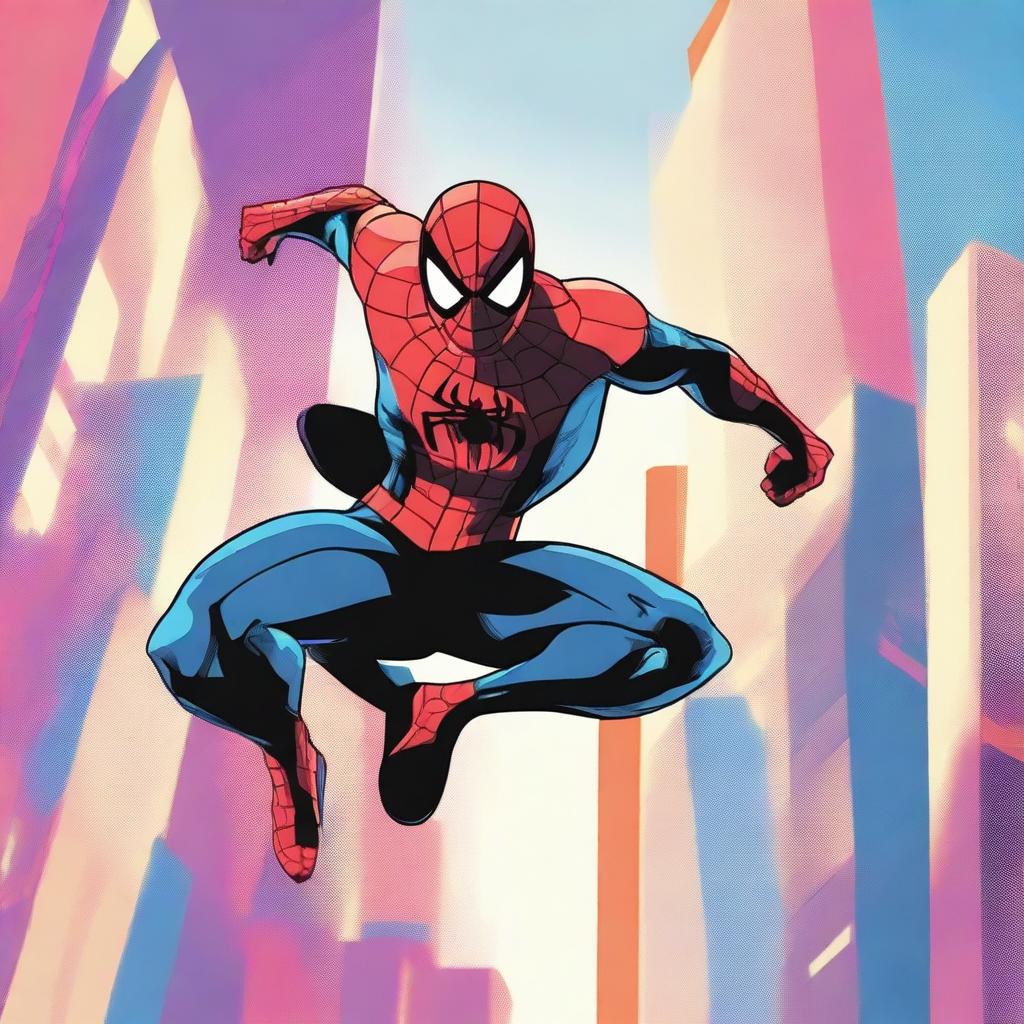 Create an image of Spiderman from 'Into the Spider-Verse'