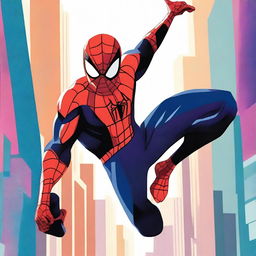 Create an image of Spiderman from 'Into the Spider-Verse'