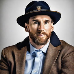 Lionel Messi, the famous footballer, wearing a stylish hat