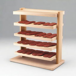 Create a design for a food display shelf specifically for salchipapas