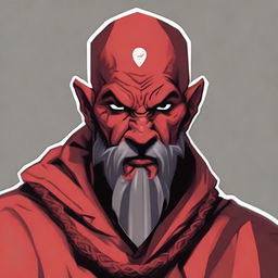 A detailed portrait of a Dungeons & Dragons Way of Shadows Monk with the appearance of a red barbed devil