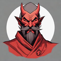 A detailed portrait of a Dungeons & Dragons Way of Shadows Monk with the appearance of a masculine red devil