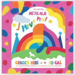 Create a vibrant and fun poster advertising a one-day holiday camp for kids to make their own colorful and artistic wall hangings