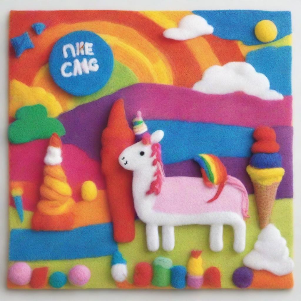 Create a vibrant and fun poster advertising a one-day holiday camp for kids to make their own colorful and artistic wall hangings