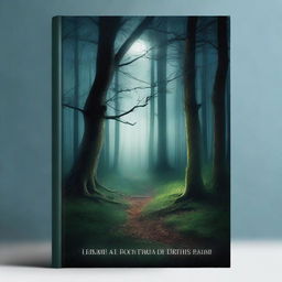 Create a book cover featuring a mysterious forest with a hidden path, illuminated by moonlight