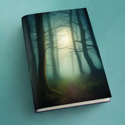 Create a book cover featuring a mysterious forest with a hidden path, illuminated by moonlight