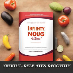 Create an ebook cover that says 'Infinity Fitness, Gym and Diet' along with the note 'A comprehensive guide to diet and training for beginners and intermediate levels'