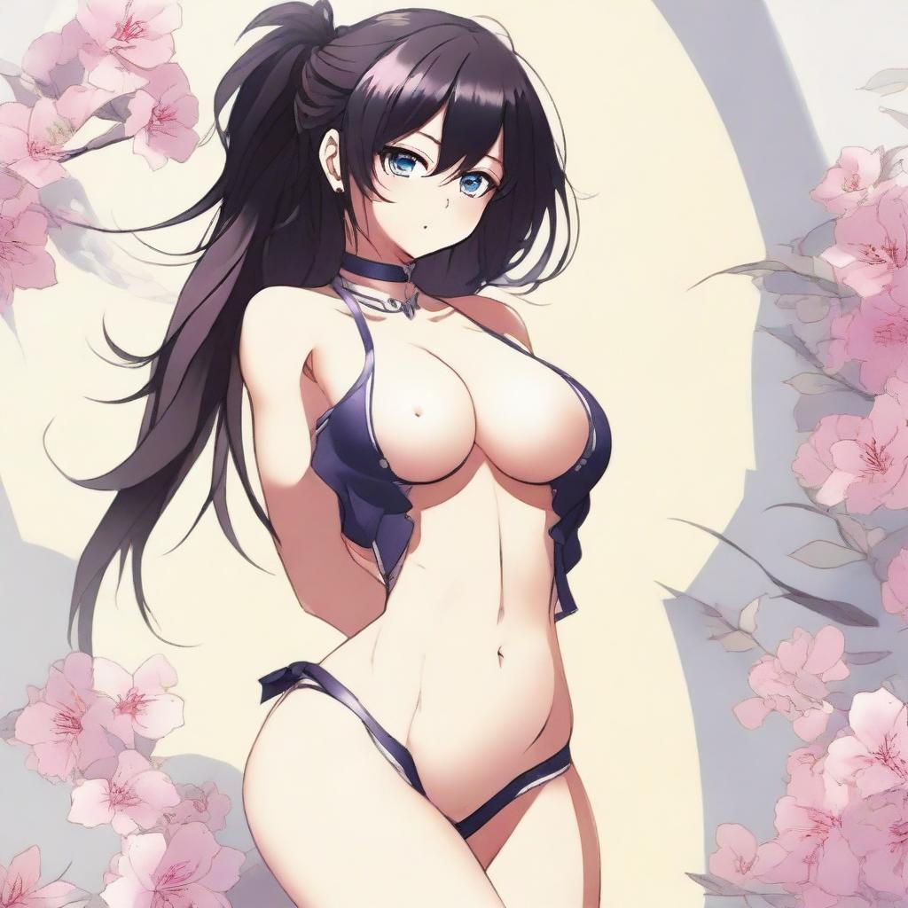 A sexy anime character with an alluring pose