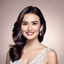 A beautiful portrait of Luna Maya, an Indonesian actress, model, and singer