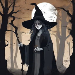 Create an image of an ugly witch