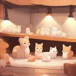 A basement filled with cute little animals