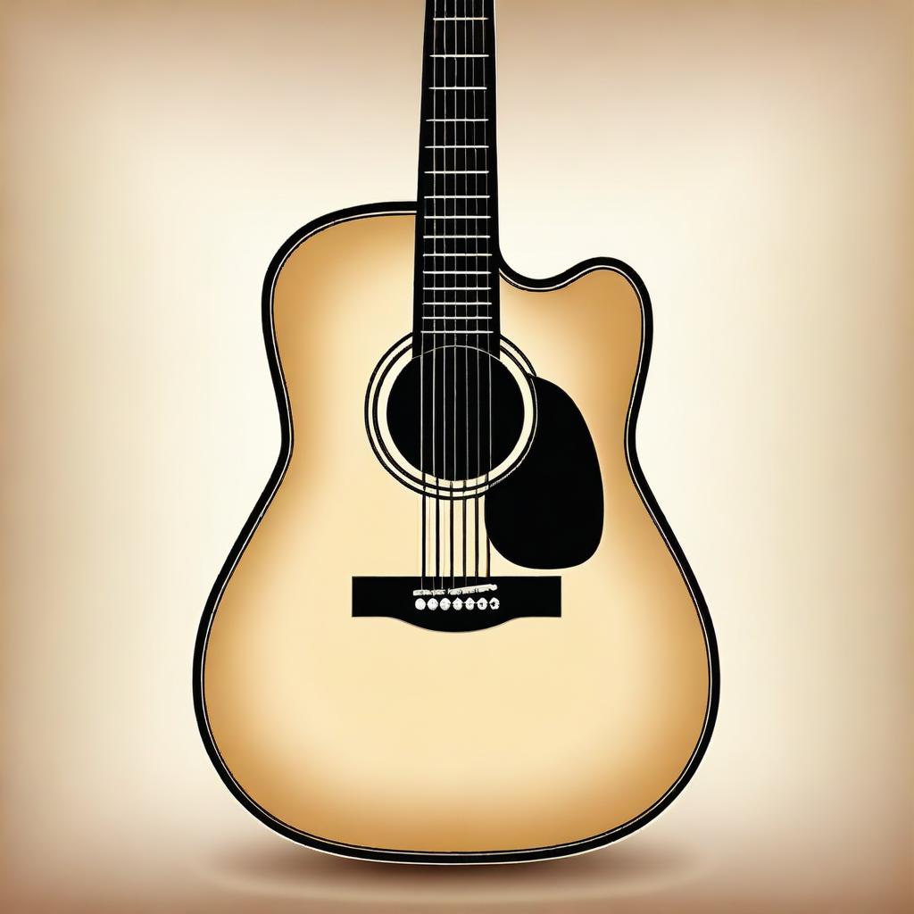 A detailed illustration of an acoustic guitar