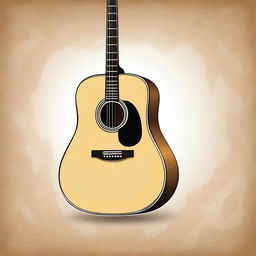 A detailed illustration of an acoustic guitar