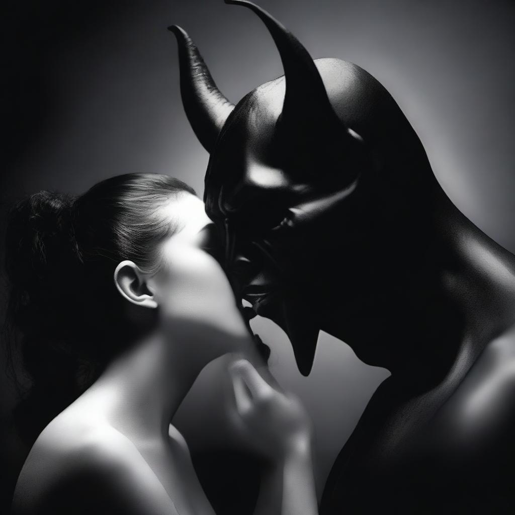 Create an image depicting the concept of 'Devil Whispering'