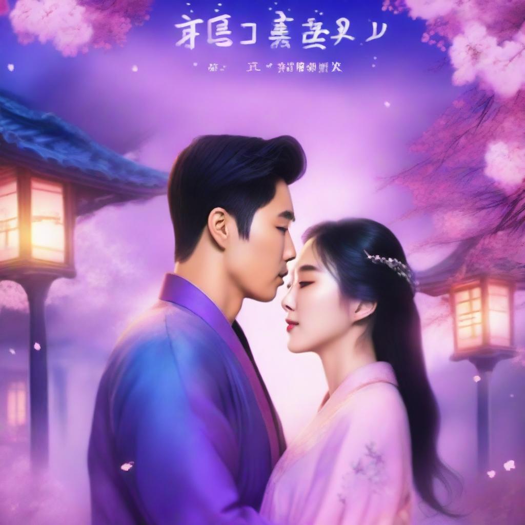 A romance book cover featuring a Korean man and a Korean woman who travel through time