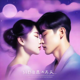 A romance book cover featuring the split face of a Korean man and a Korean woman, with each half of their faces merging together