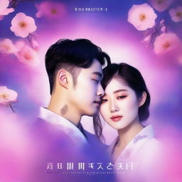 A romance book cover featuring the split face of a Korean man and a Korean woman, with each half of their faces merging together