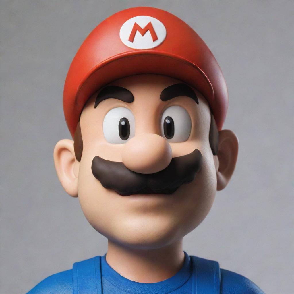 A animated version of Mario from the Super Mario Brothers, distinctively characterized with a bald head.