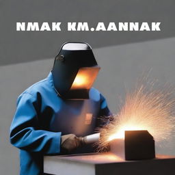 Create a book cover for a welding technique module, specifically for SMAW (Shielded Metal Arc Welding) for Grade XI, Phase F, at SMK Manggala Tama Binangun, Academic Year