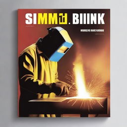 Create a book cover for a welding technique module, specifically for SMAW (Shielded Metal Arc Welding) for Grade XI, Phase F, at SMK Manggala Tama Binangun, Academic Year