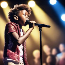 A young boy singer, who is famous and has a stylish look