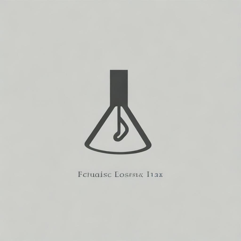 Create a minimal logo that combines a music instrument and a conical flask