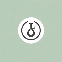 Create a minimal logo that combines a music instrument and a conical flask