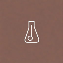 Create a minimalistic logo that combines a music instrument and a conical flask