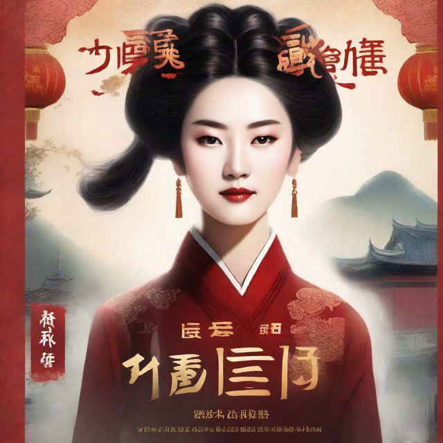 Create a book cover for a historical Chinese transmigration novel titled 'The Villainess's Curse: A New World, A New Fate'