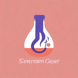 Create a logo that combines a music instrument with a conical flask