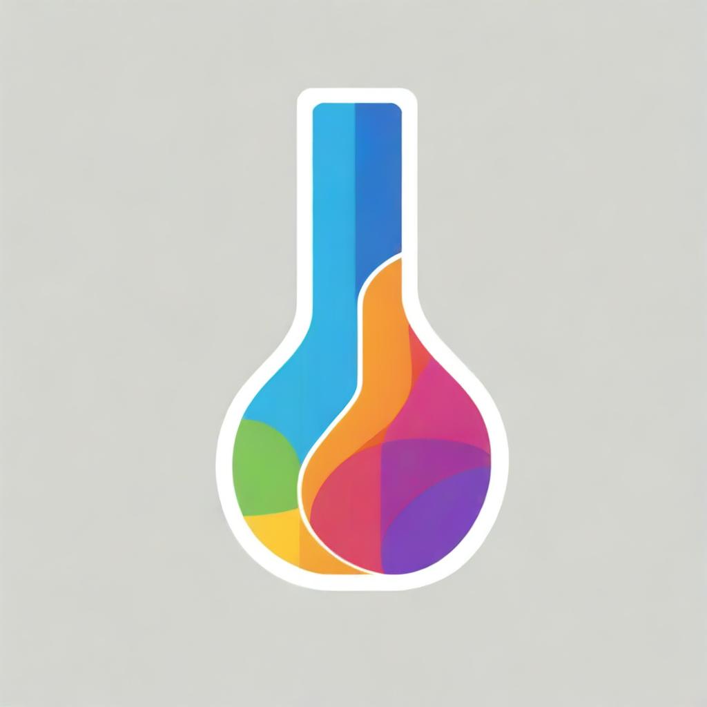 Design an illustrative logo that combines a music instrument and a conical flask