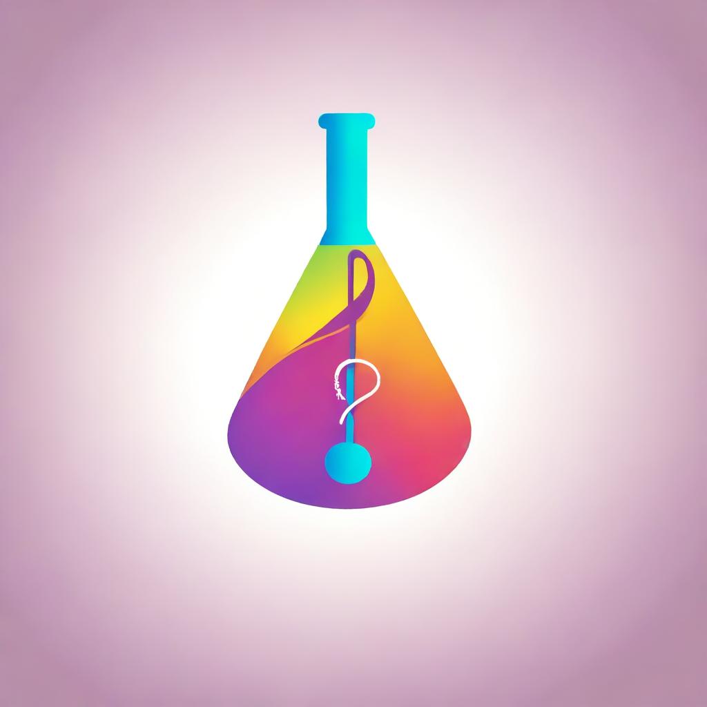 Design an illustrative logo that combines a music instrument and a conical flask