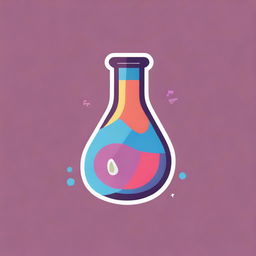 Design an illustrative logo that combines a music instrument and a conical flask