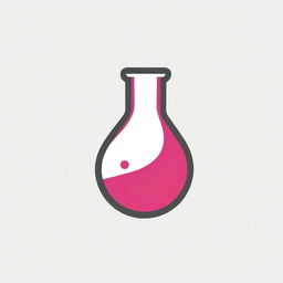 Create an illustrative two-colored logo that combines a music instrument with a conical flask