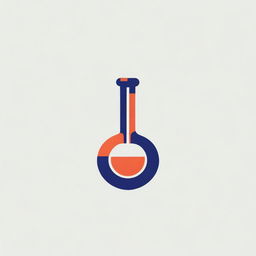 Create an illustrative two-colored logo that combines a music instrument with a conical flask