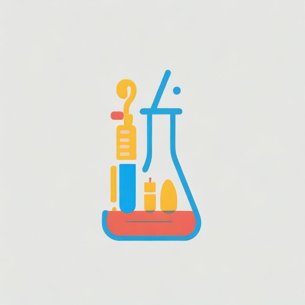 Create a doodled logo that combines a music instrument and a conical flask