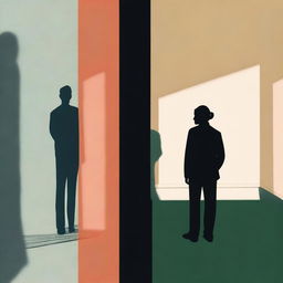 A split image showing a dark, somber tone on one side representing the husband's regret, with shadows and muted colors