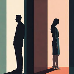 A split image showing a dark, somber tone on one side representing the husband's regret, with shadows and muted colors