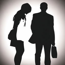 Silhouettes of a man and woman