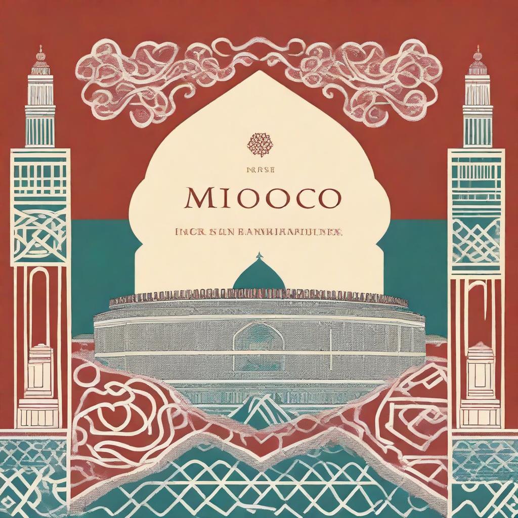 A sophisticated book cover featuring the theme of Morocco and progress under the Queen