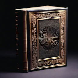 A closeup image of a book on a black background