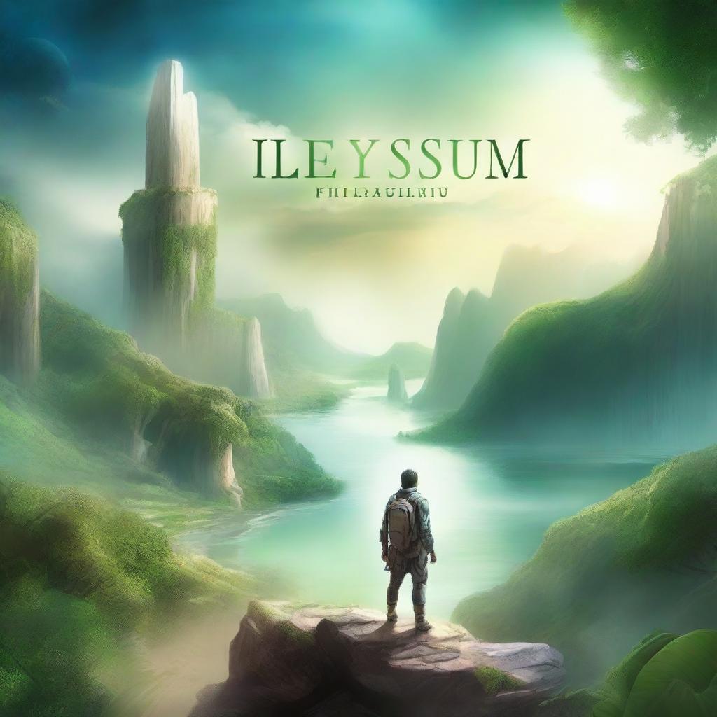 Create a detailed and captivating image for a book cover titled 'Elysium'