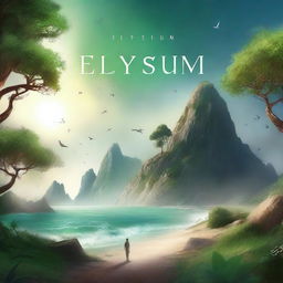 Create a detailed and captivating image for a book cover titled 'Elysium'