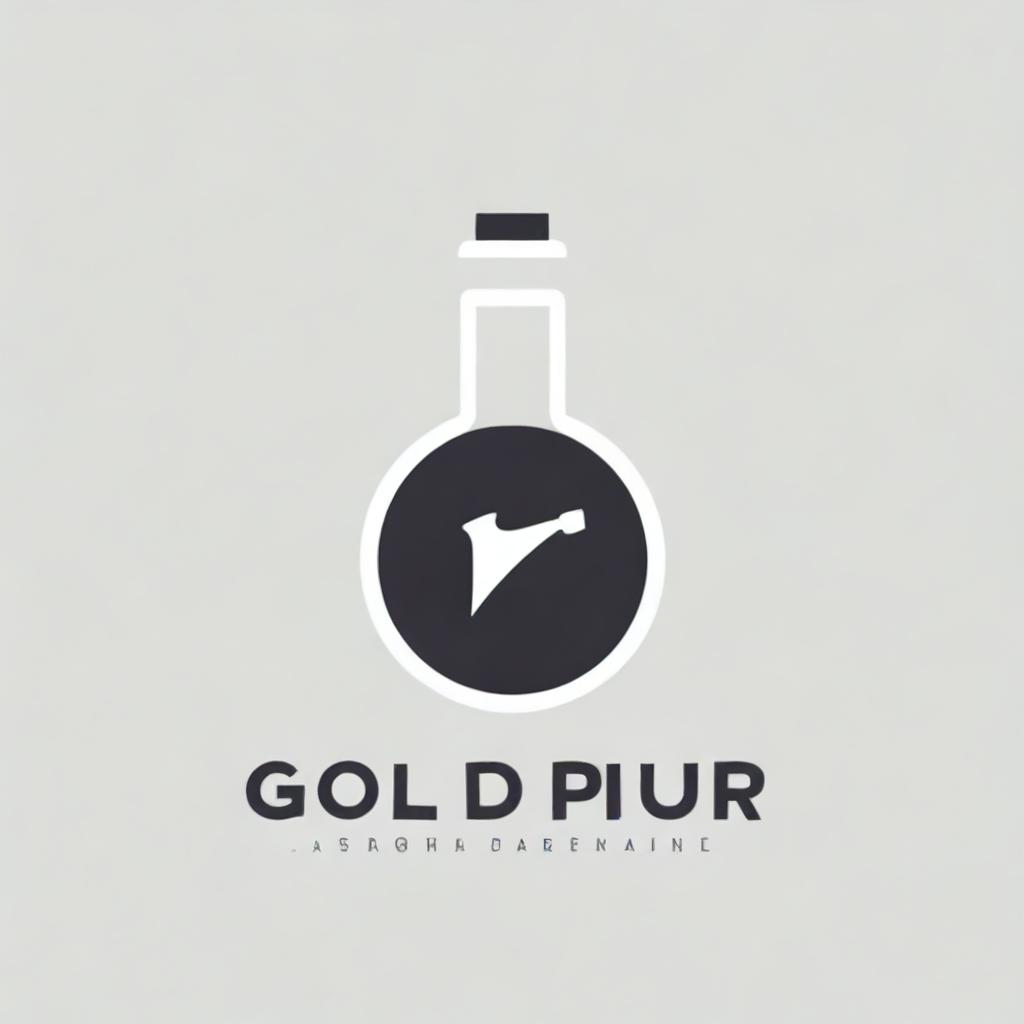 Create a minimal stroke logo that combines a music instrument and a conical flask