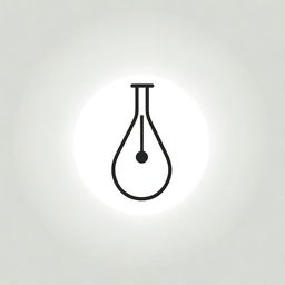 Design a minimal stroke logo that combines a music note and a conical flask