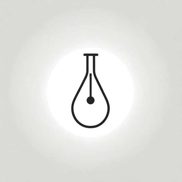 Design a minimal stroke logo that combines a music note and a conical flask